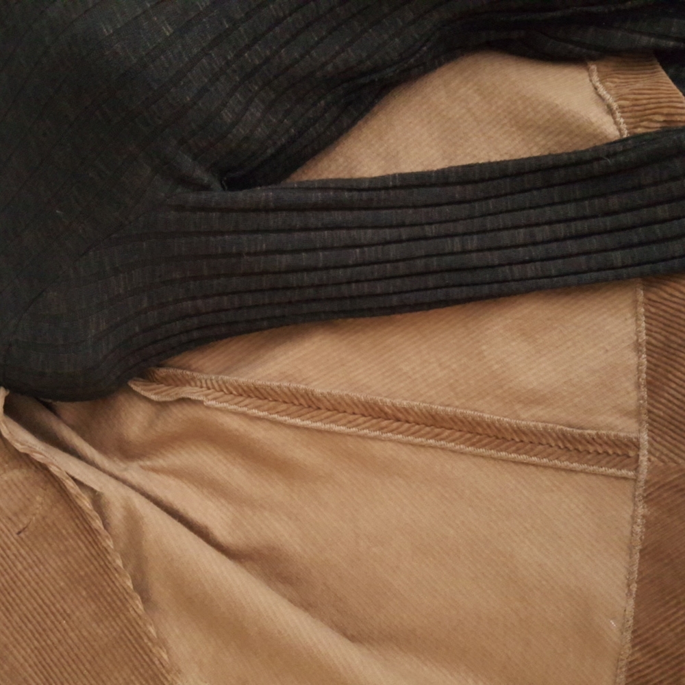 Corduroy Cape Poncho Cinnamon Brown Cotton One Size Western Country Rustic - Picture 8 of 14